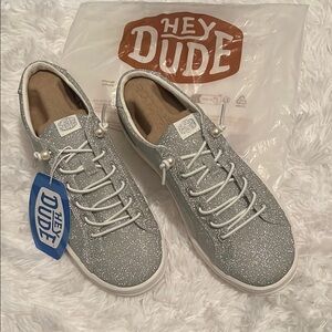 Hey Dude Sparkly Gray Sneakers